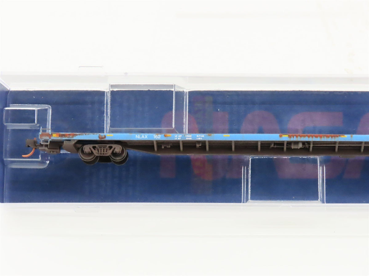 N Micro-Trains MTL 07100830 NASA Series #12 NLAX 89&#39; Flat Car #162 - Weathered