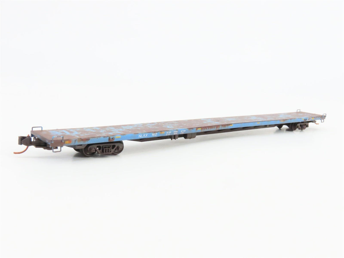 N Micro-Trains MTL 07100830 NASA Series #12 NLAX 89&#39; Flat Car #162 - Weathered