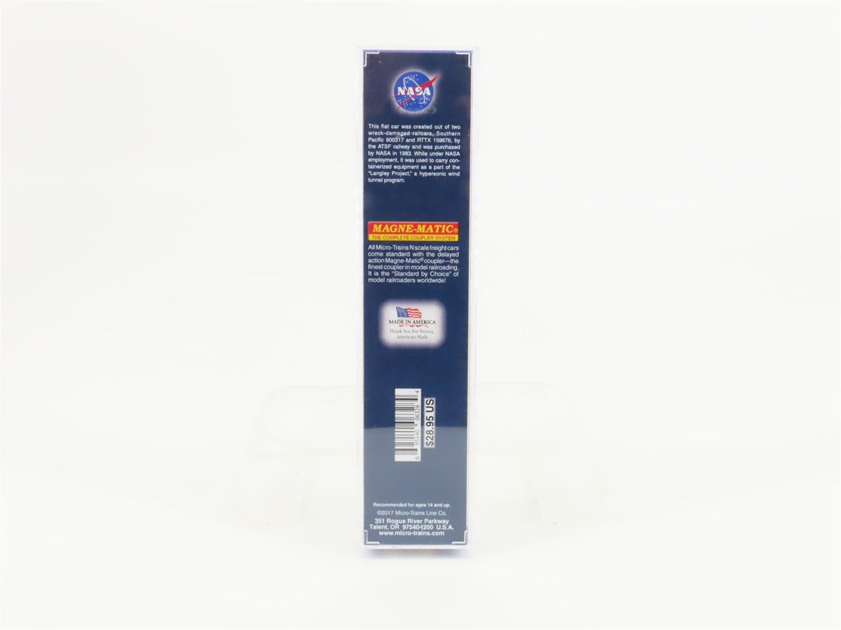 N Micro-Trains MTL 07100830 NASA Series #12 NLAX 89&#39; Flat Car #162 - Weathered