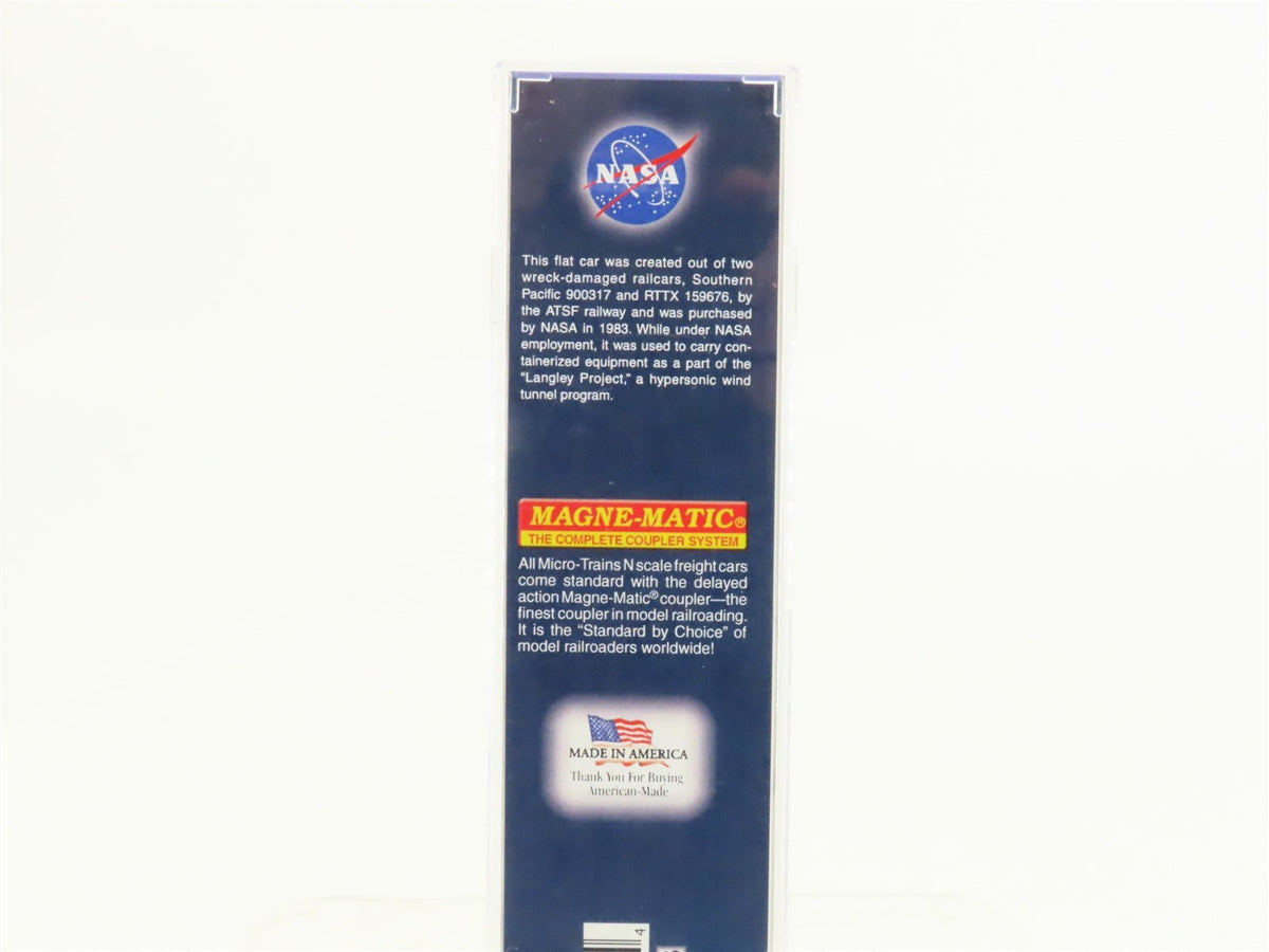 N Micro-Trains MTL 07100830 NASA Series #12 NLAX 89&#39; Flat Car #162 - Weathered