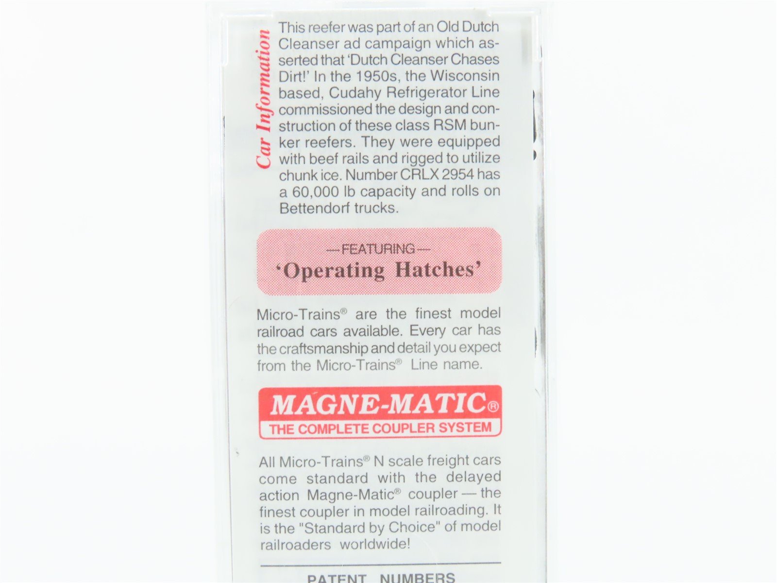 N Scale Micro-Trains MTL #49010 CRLX Old Dutch Cleanser 40' Wood Reefer #2954