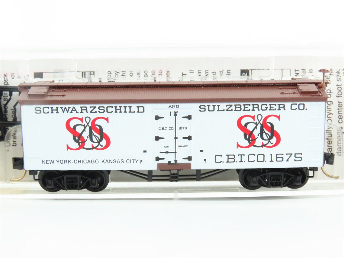 N Micro-Trains MTL 58020 CBTCO Schwarzschild &amp; Sulzberger Co Ice Reefer #1675