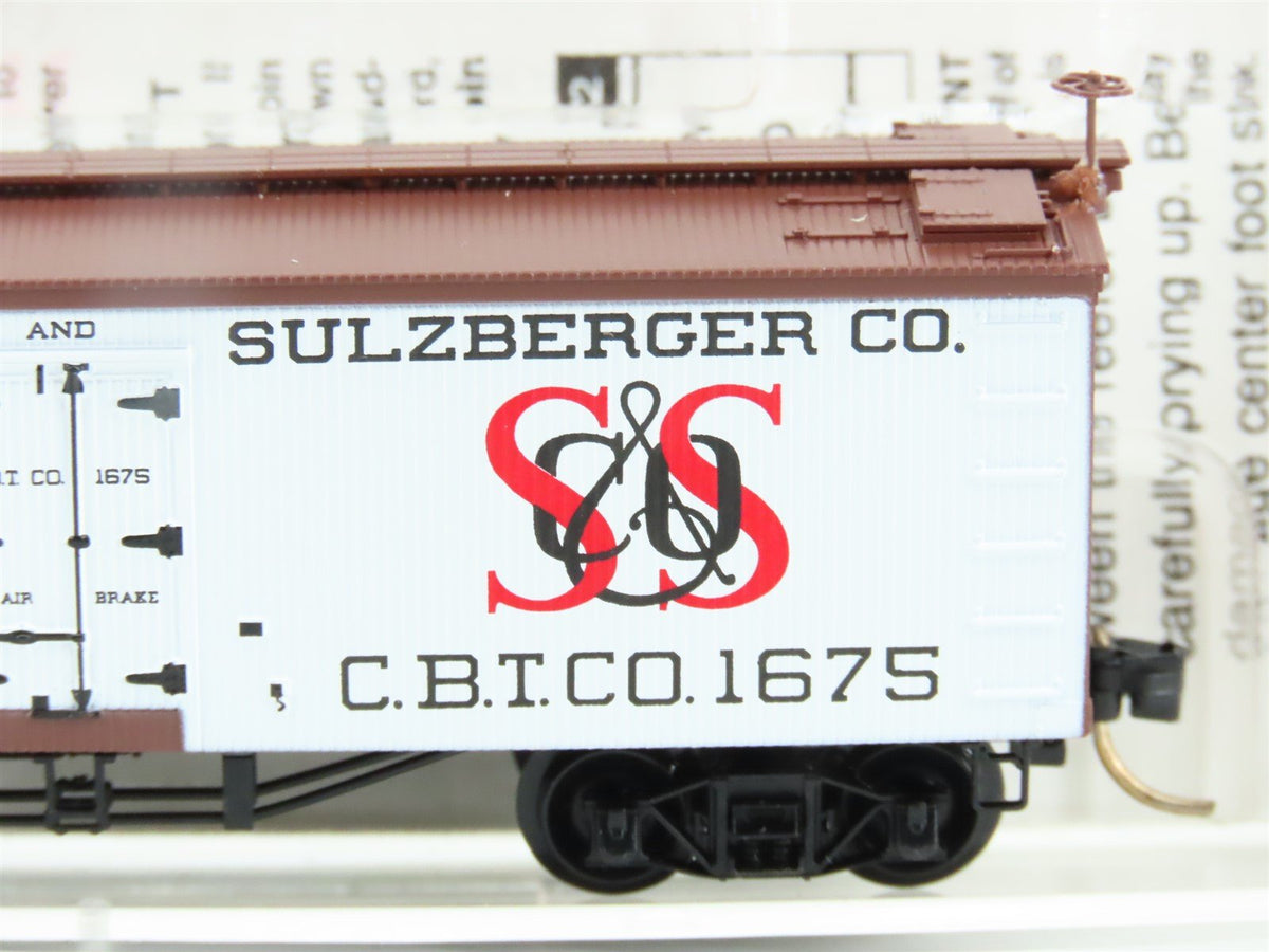 N Micro-Trains MTL 58020 CBTCO Schwarzschild &amp; Sulzberger Co Ice Reefer #1675