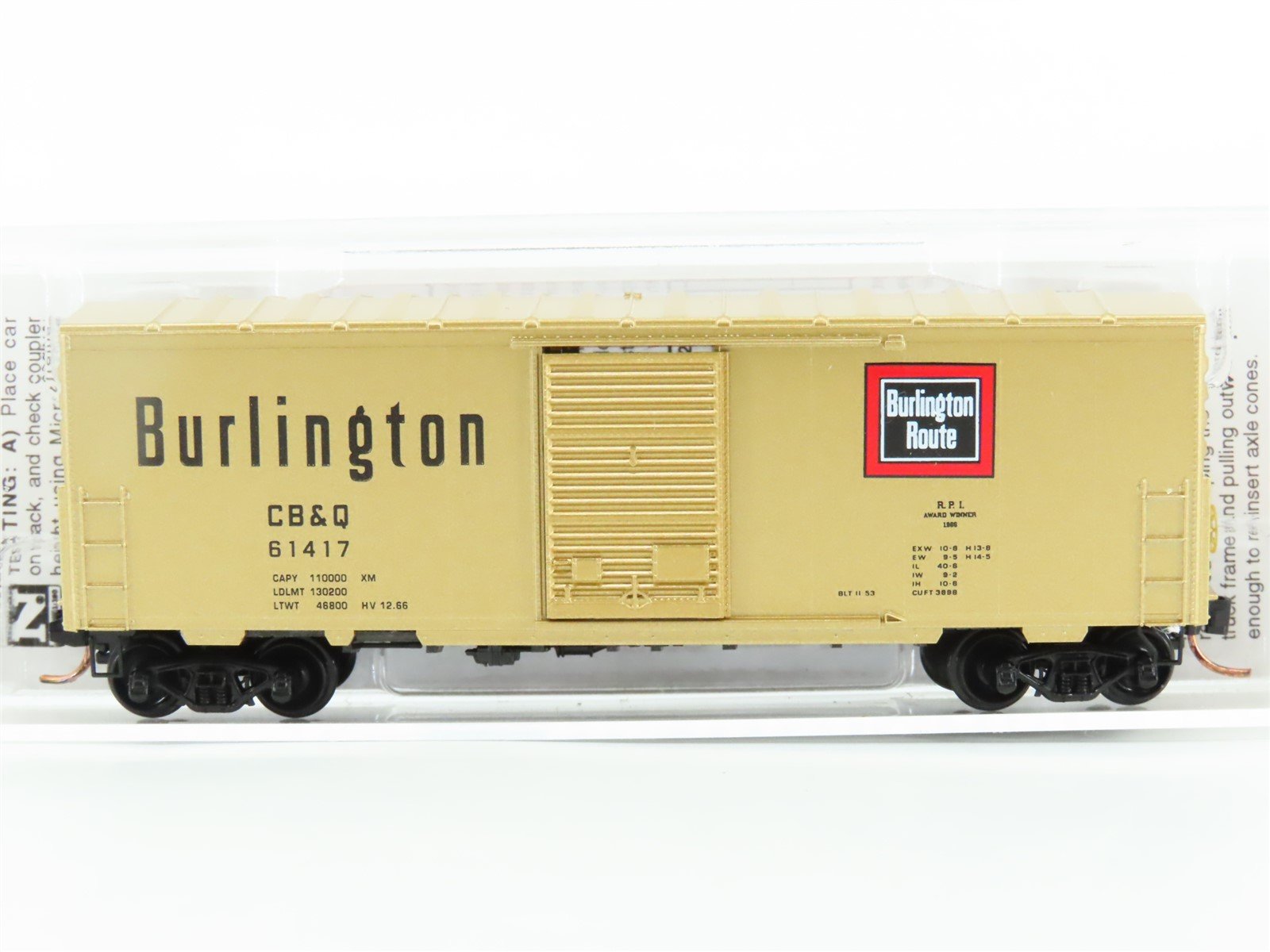 N Scale Micro-Trains MTL #02400250 CB&Q Burlington Route 40' Box Car #61417