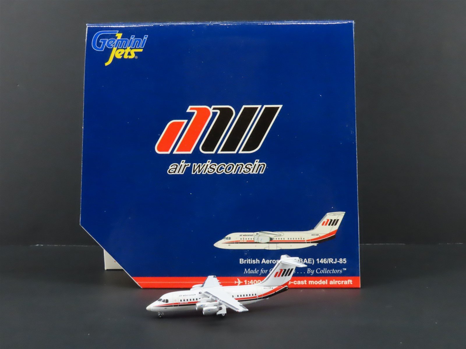1:400 Gemini Jets GJAW1760 Die-Cast Air Wisconsin BAE 146/RJ-85 Aircraft N601AW