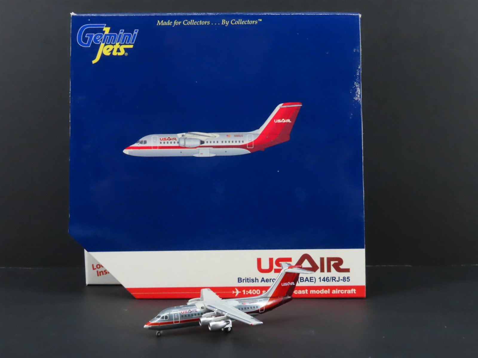 1:400 Scale Gemini Jets GJUSA762 Die-Cast USAir BAE 146/RJ-85 Aircraft N166US