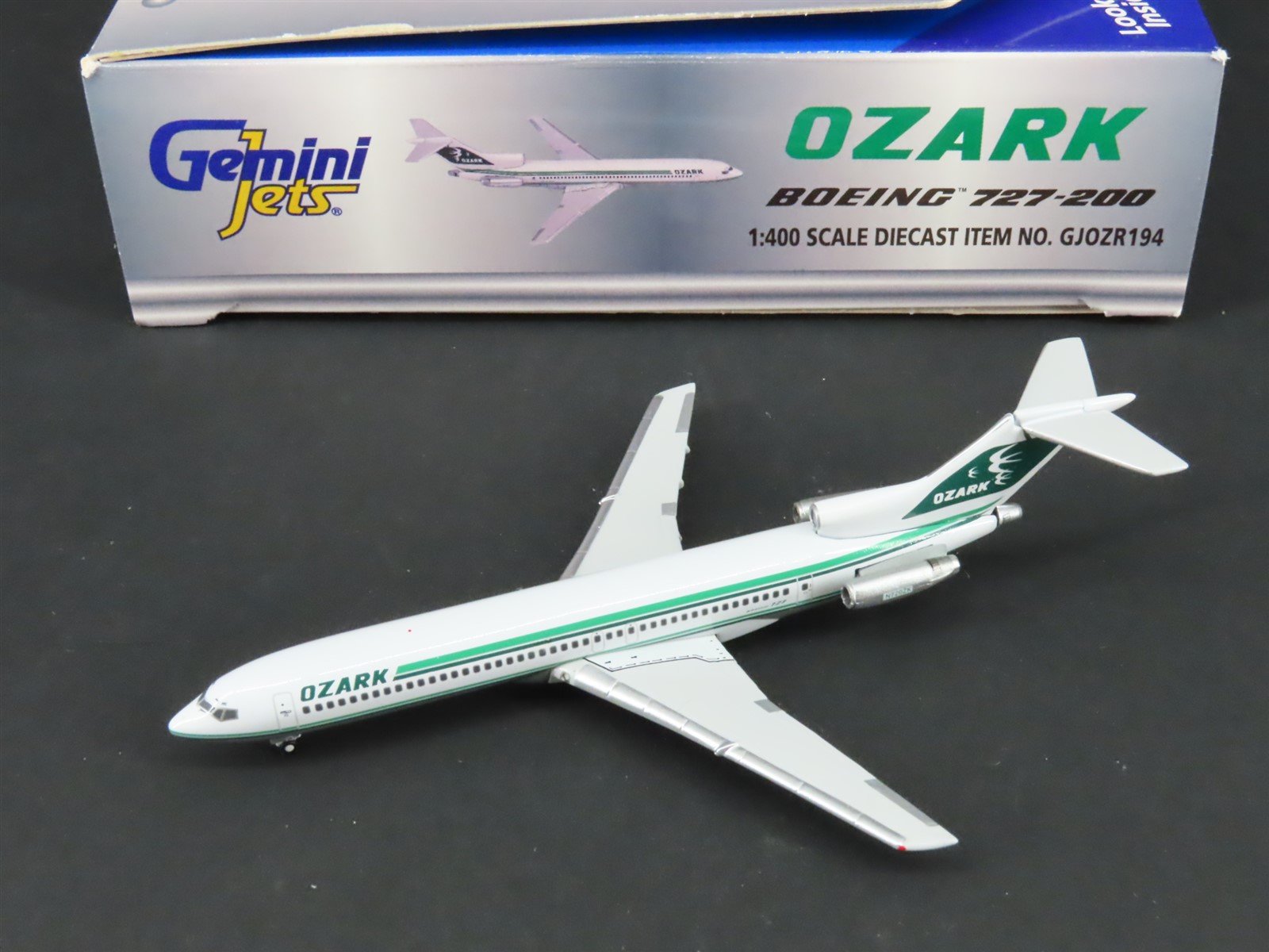 1:400 Scale Gemini Jets GJOZR194 Die-Cast Ozark Boeing 727-200 Aircraft N720ZK