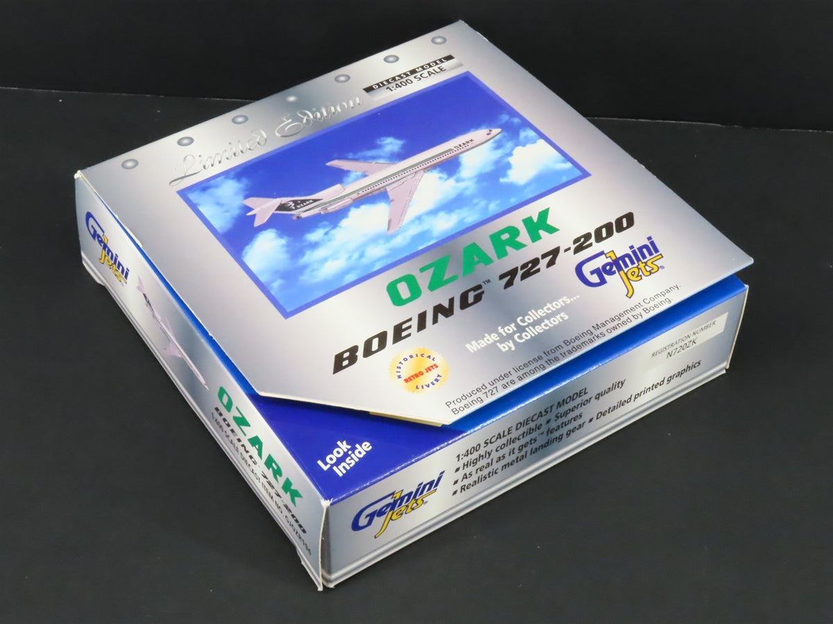 1:400 Scale Gemini Jets GJOZR194 Die-Cast Ozark Boeing 727-200 Aircraft N720ZK