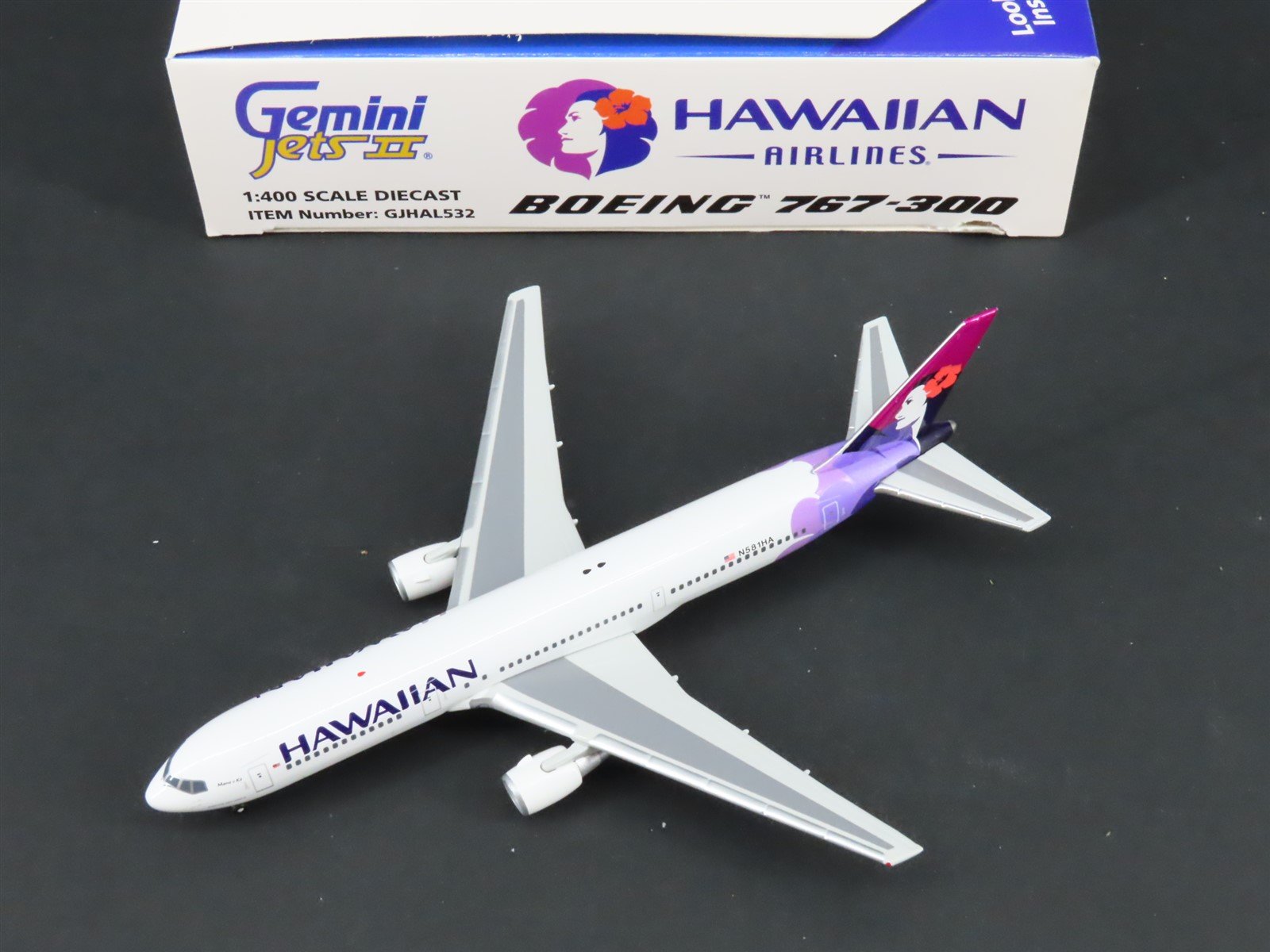 1:400 Gemini Jets II GJHAL532 Die-Cast Hawaiian Boeing 767-300 Aircraft N9581HA