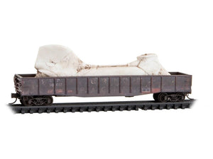 N Micro-Trains MTL 10544271 UP 50' Fishbelly Gondola #30017 w/ Load - Weathered