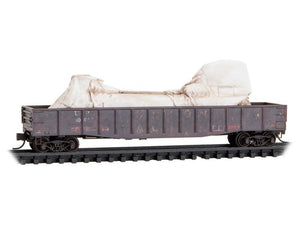 N Micro-Trains MTL 10544271 UP 50' Fishbelly Gondola #30017 w/ Load - Weathered