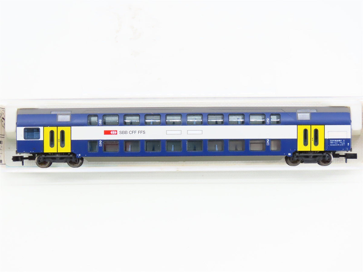 N Fleischmann 8155K SBB CFF FFS 2nd Class Bi-Level Coach Passenger #085-9