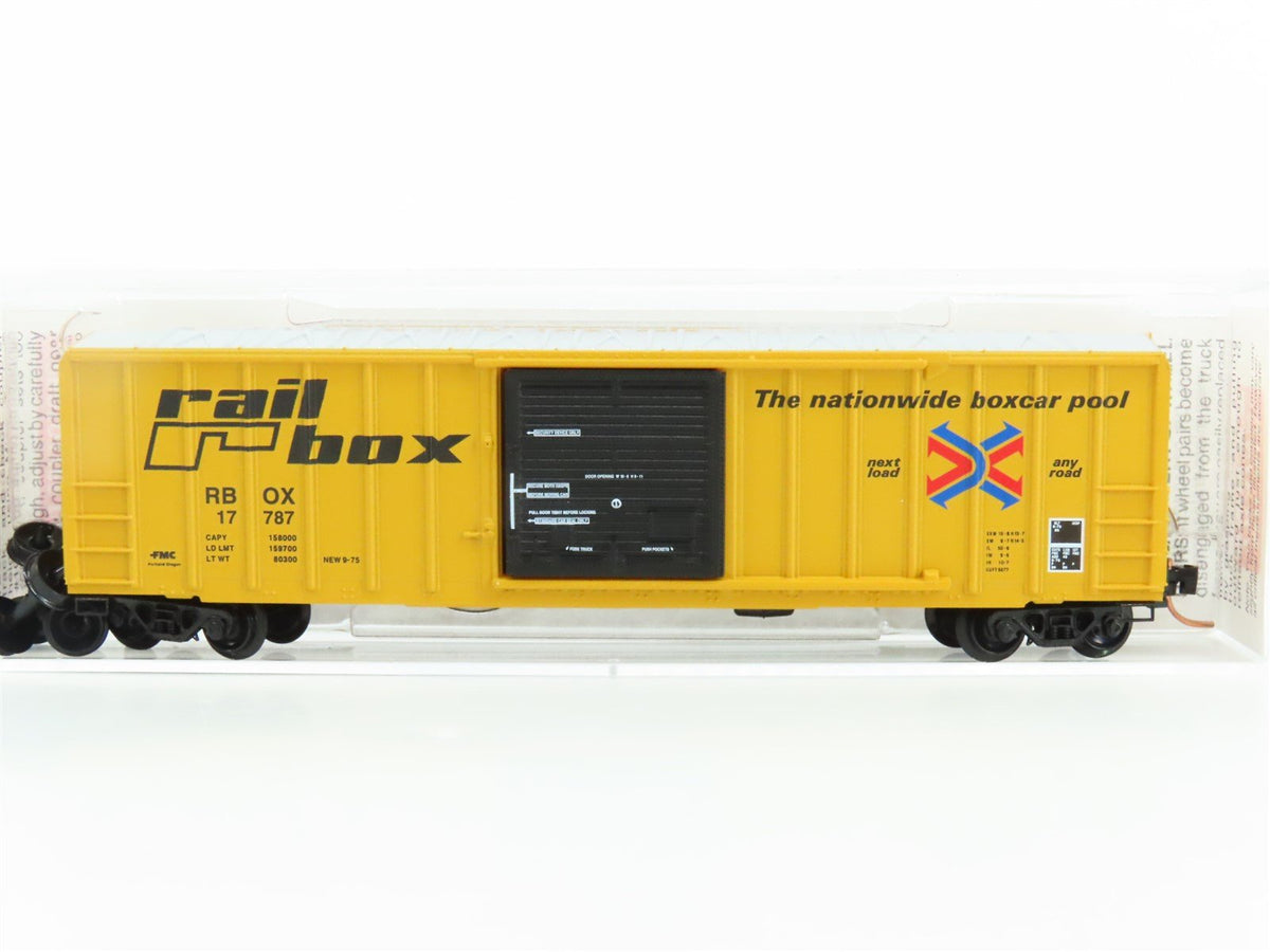 N Scale Micro-Trains MTL #25010 RBOX Railbox 50&#39; Single Door Box Car #17787