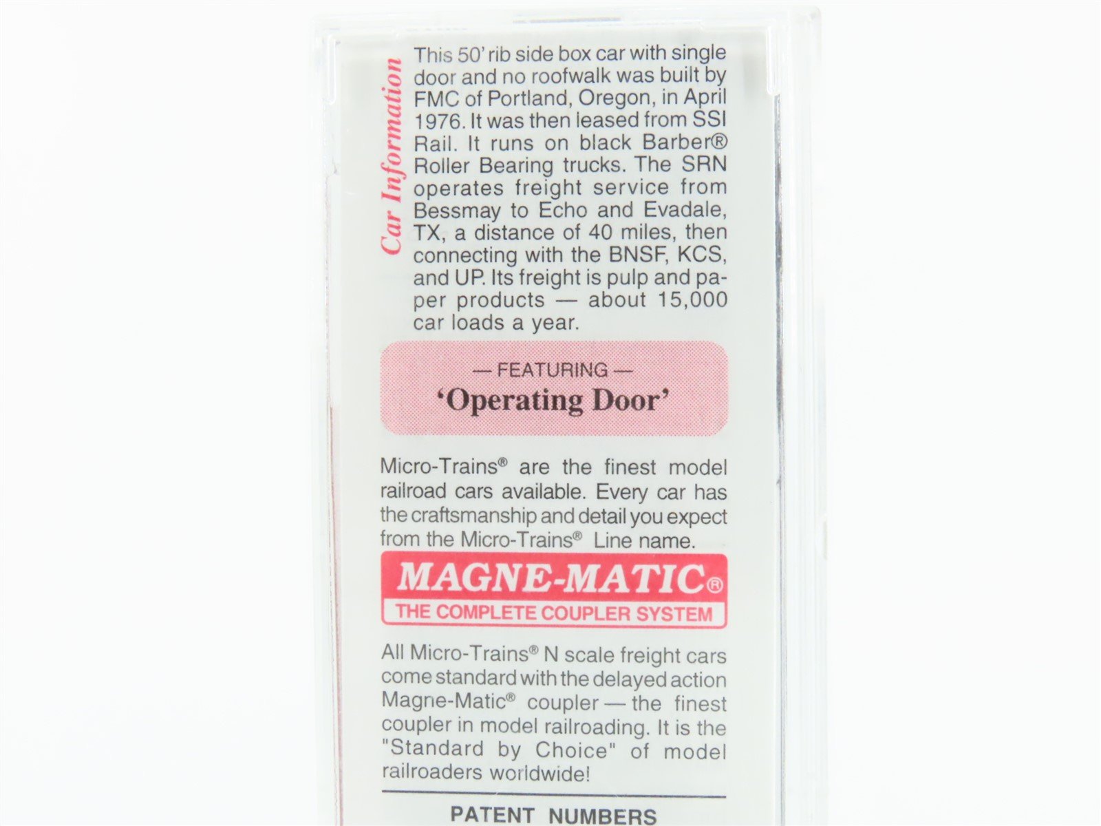 N Scale Micro-Trains MTL 25100 SRN Sabine River & Northern 50' Box Car #5159