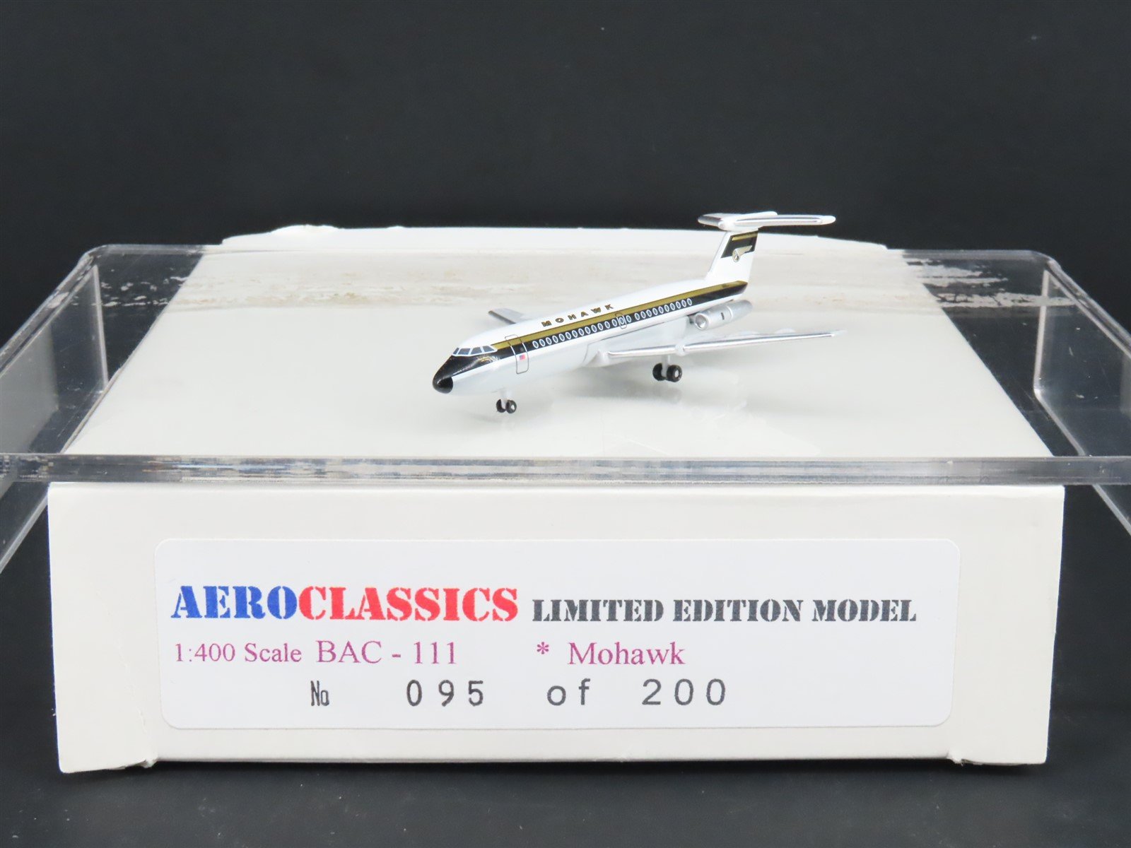 1:400 Scale Aero Classics Die-Cast Mohawk Airlines BAC-111-200 Aircraft N2111J
