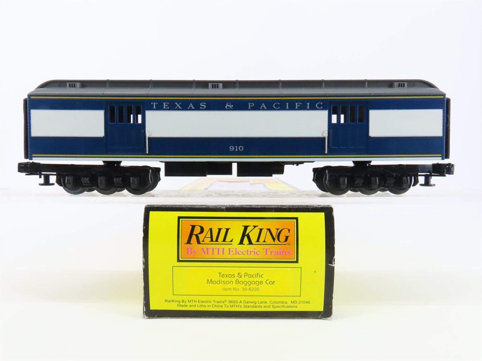 O Gauge 3-Rail MTH Rail King 30-6220 T&P Texas & Pacific Baggage Passenger #910