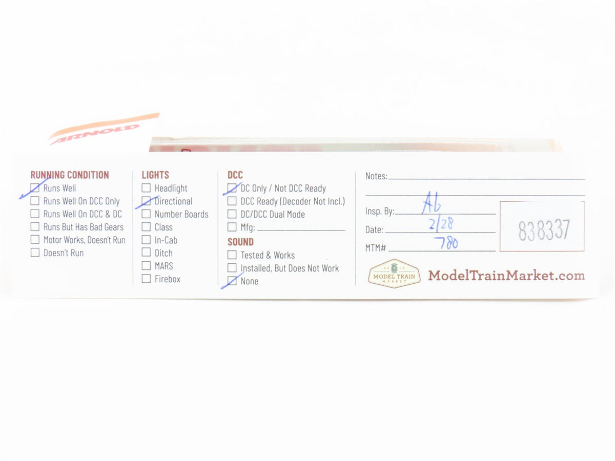 N Scale Arnold 2448 DR Duetsche Reichsbahn 218 Electric Loco #031-3