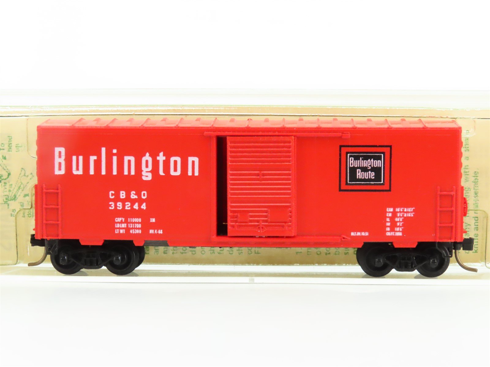 N Kadee Micro-Trains MTL 24339 CB&Q Burlington Route 40' Boxcar 39244 Blue Label