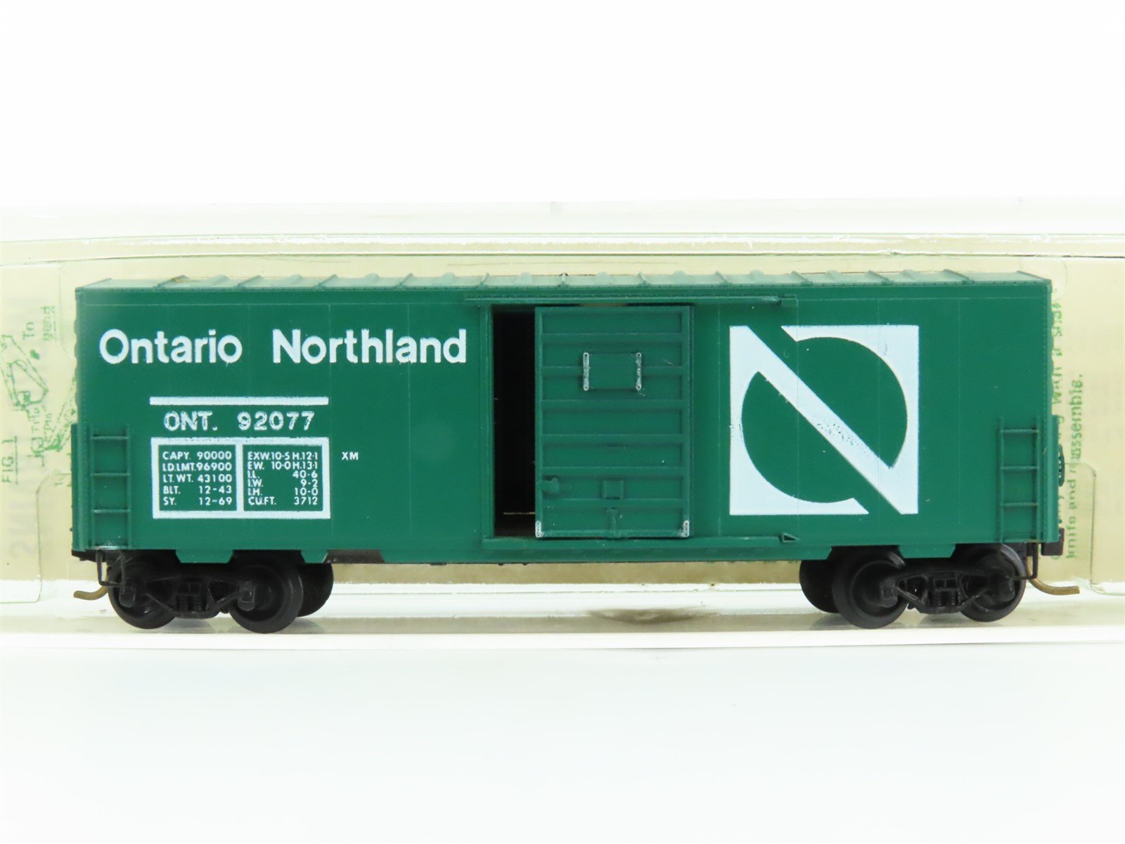 N Kadee Micro-Trains MTL 24377 ONT Ontario Northland 40' Boxcar 92077 Blue Label
