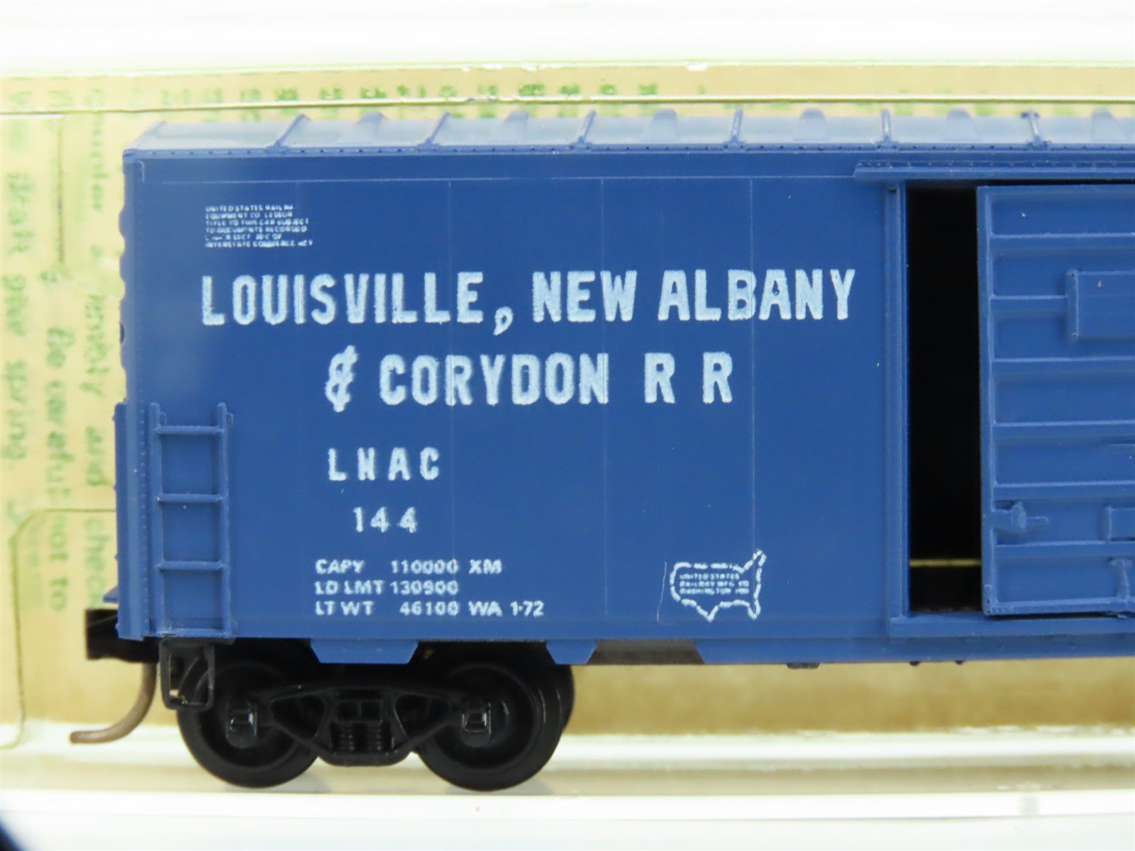 N Scale Kadee Micro-Trains MTL 24314 LNAC Single Door Box Car #144 - Blue Label
