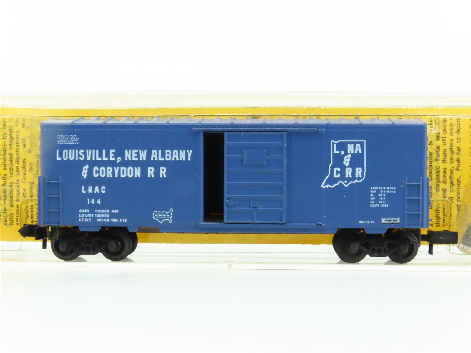 N Scale Kadee Micro-Trains MTL 24081 LNAC 40' Single Door Box Car #144