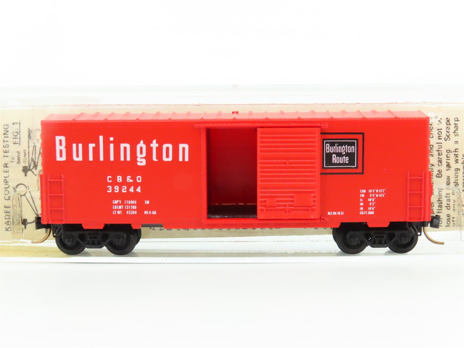 N Scale Kadee Micro-Trains MTL 24090 CB&Q Burlington Route 40' Boxcar #39244