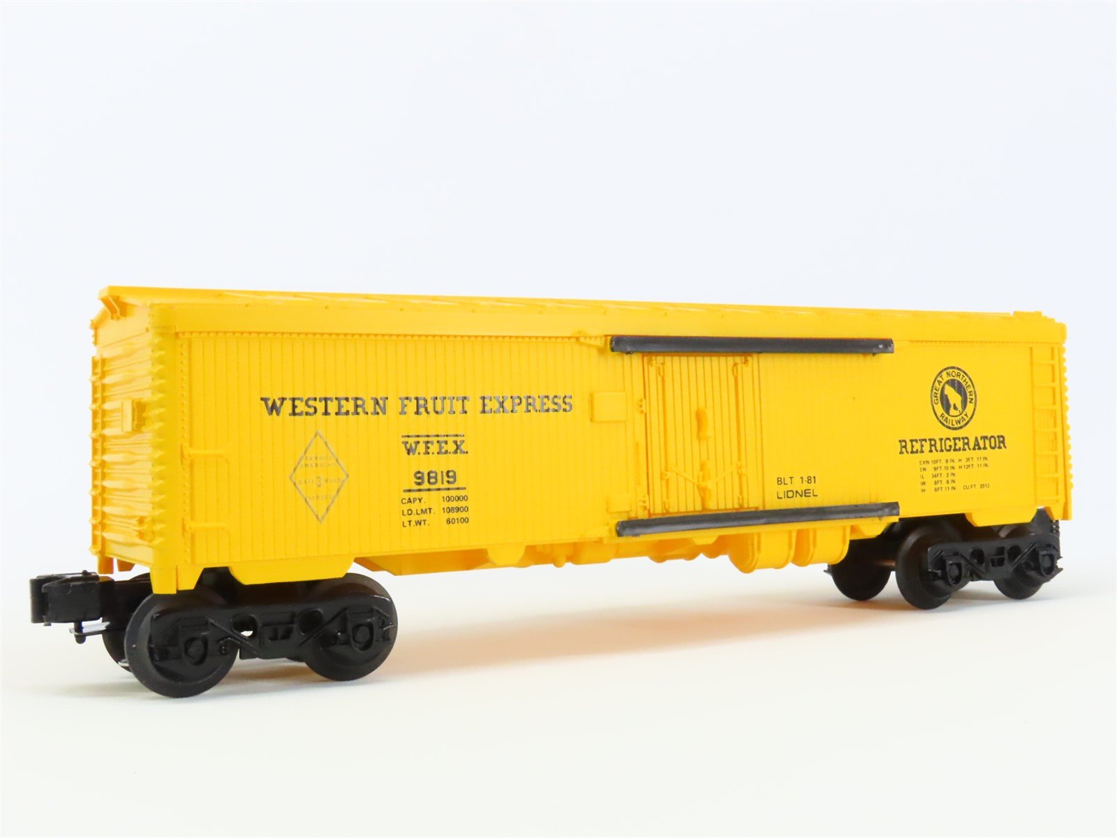 O Gauge 3-Rail Lionel 6-9819 GN WFEX Western Fruit Express Reefer #9819
