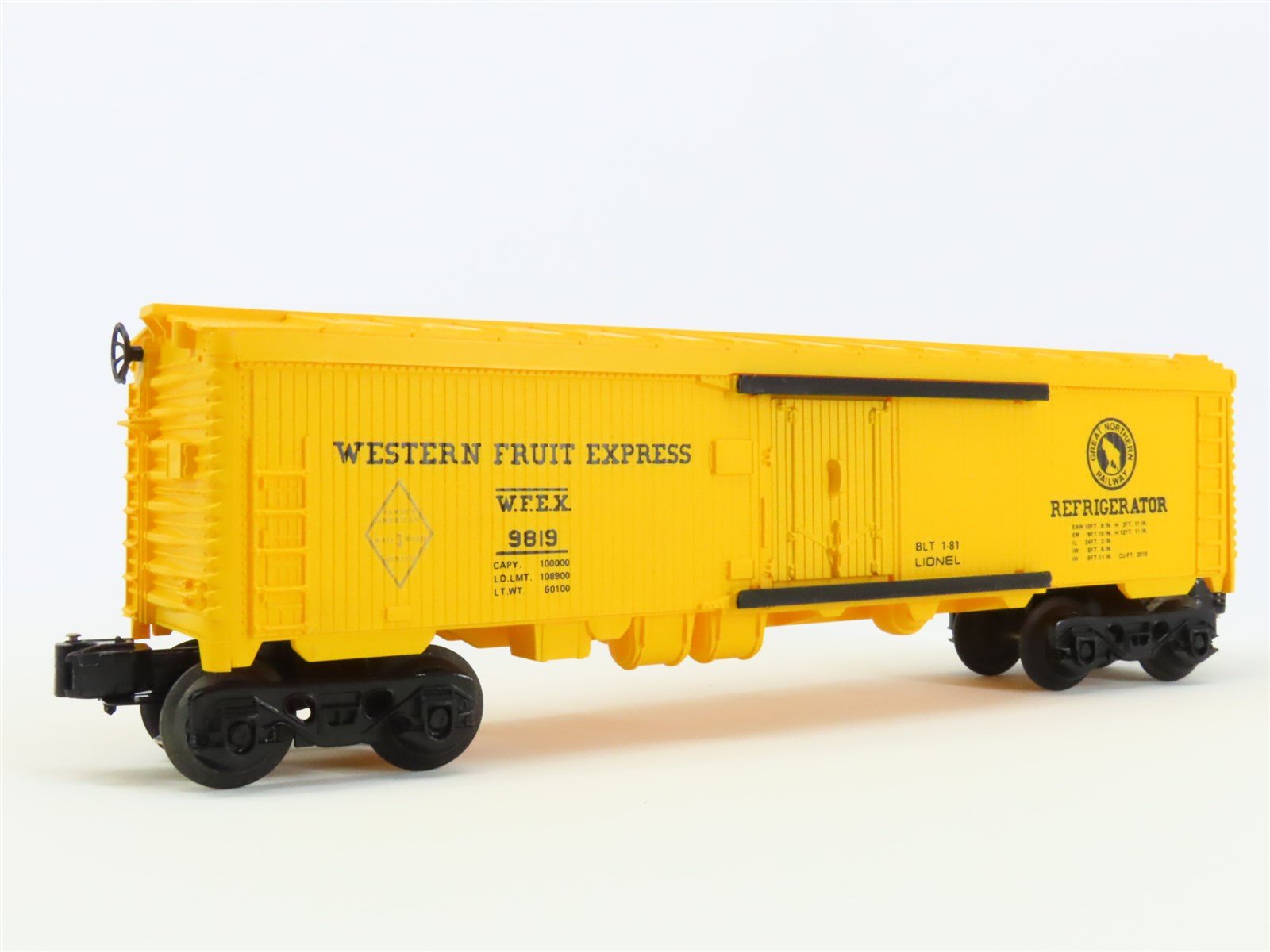 O Gauge 3-Rail Lionel 6-9819 GN WFEX Western Fruit Express Reefer #9819
