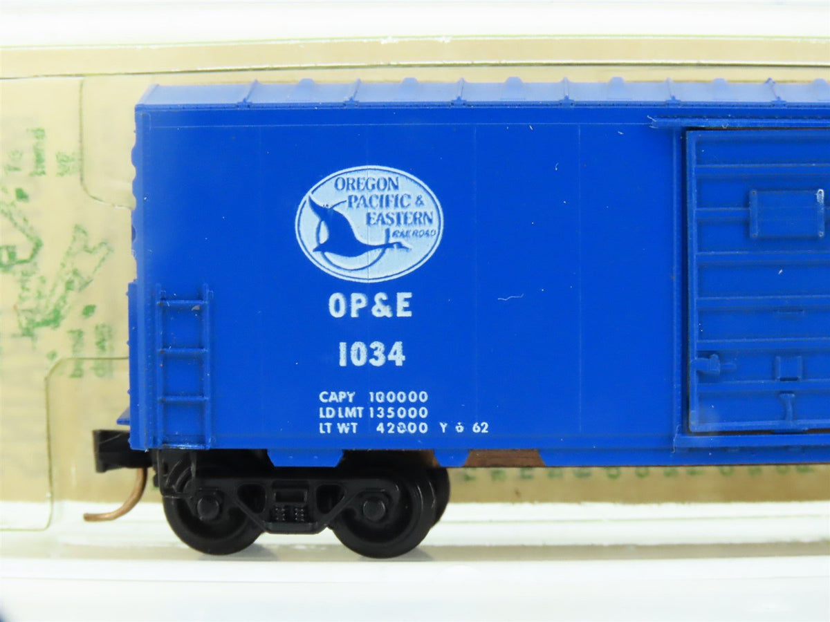 N Kadee Micro-Trains MTL 24384 OP&amp;E 40&#39; Single Door Boxcar #1034 - Blue Label