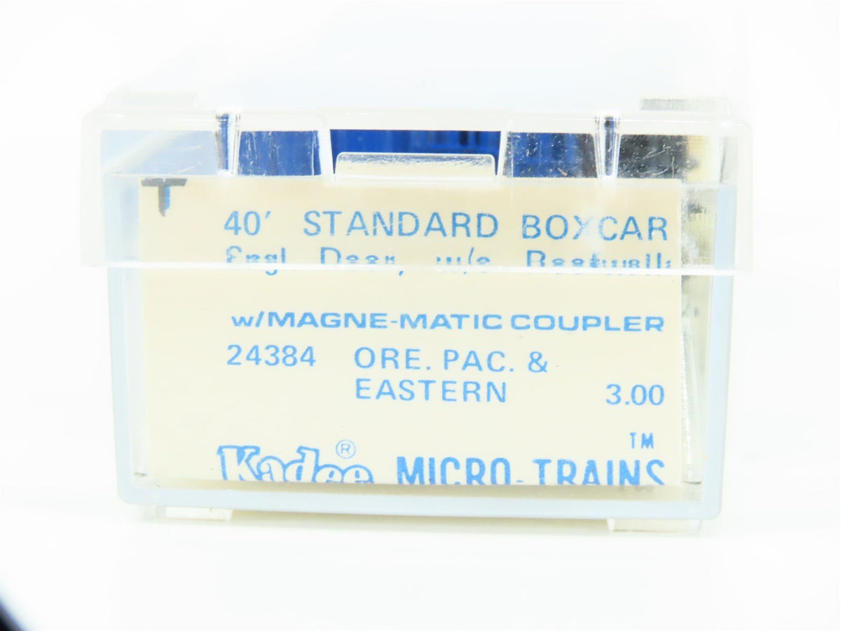 N Kadee Micro-Trains MTL 24384 OP&amp;E 40&#39; Single Door Boxcar #1034 - Blue Label