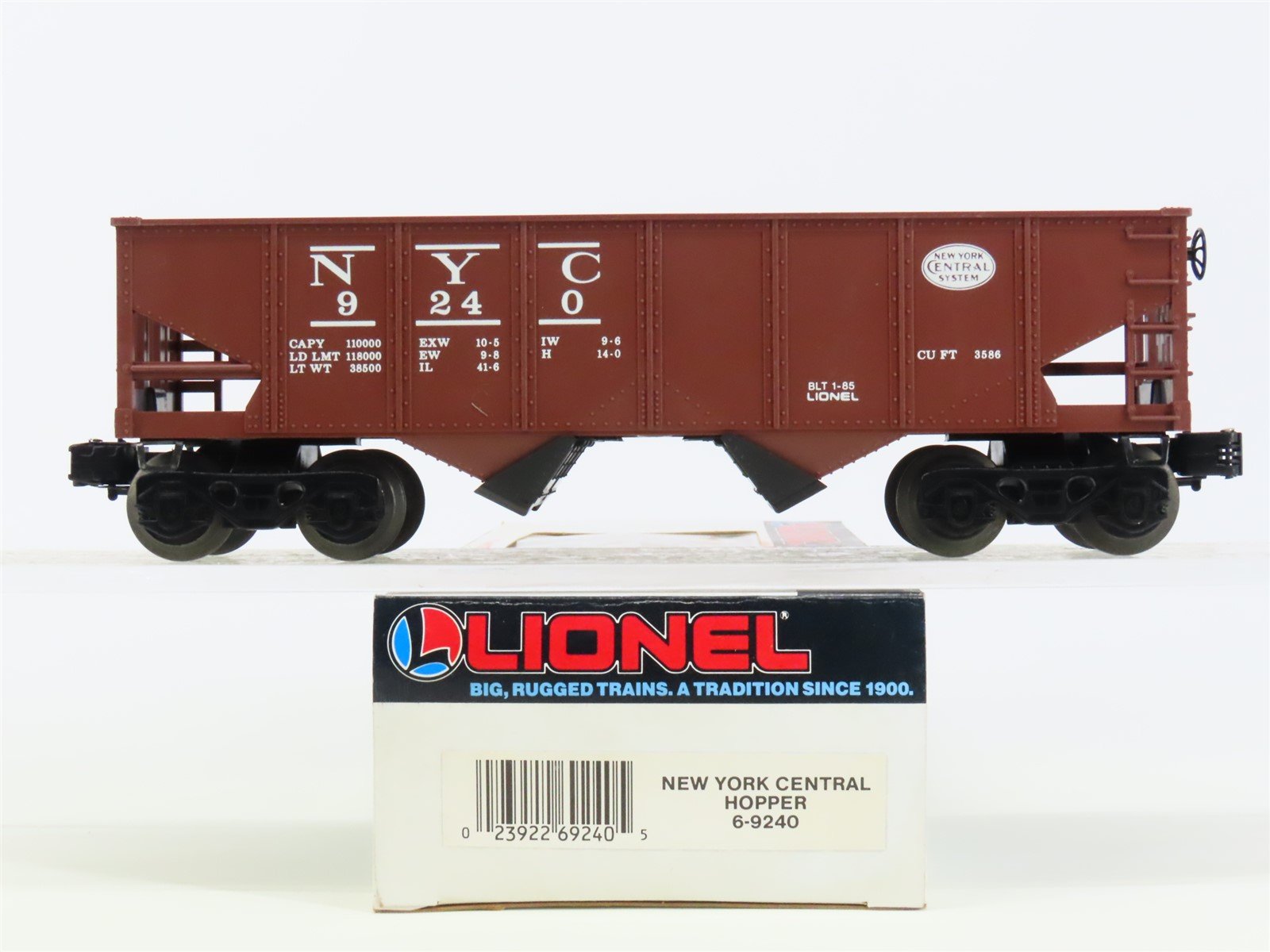 O Gauge 3-Rail Lionel 6-9240 NYC New York Central 2-Bay Open Hopper #9240