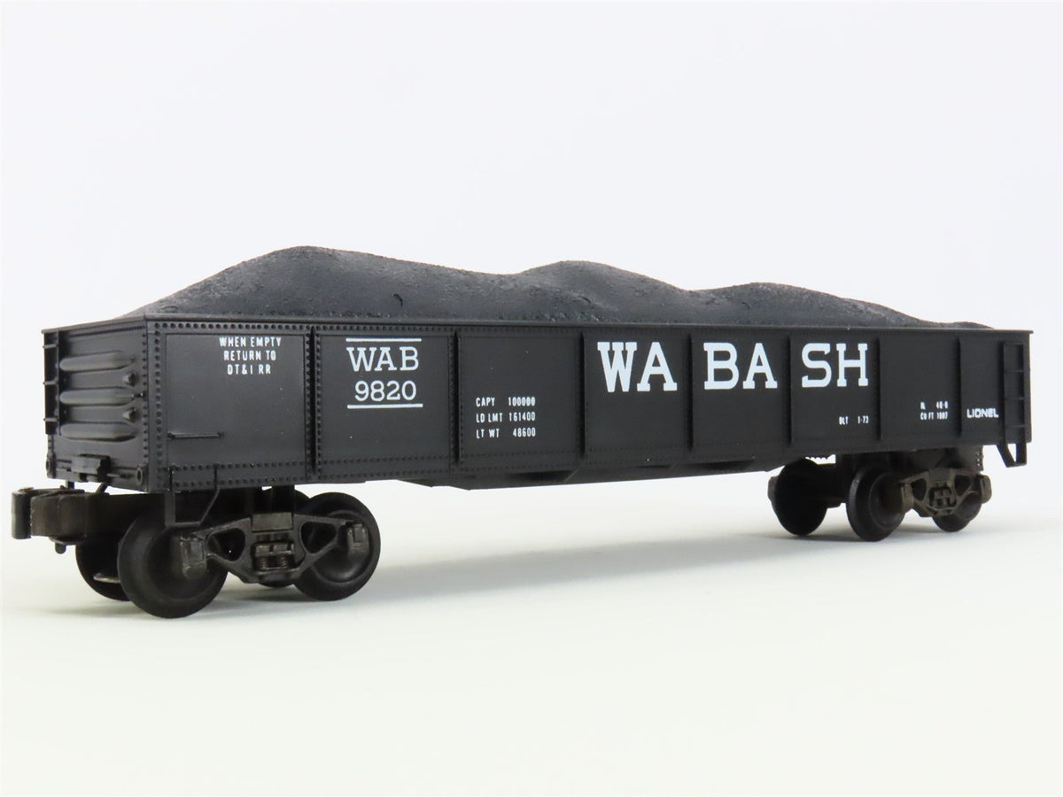 O Gauge 3-Rail Lionel 6-9820 WAB Wabash Railroad Open Gondola #9820