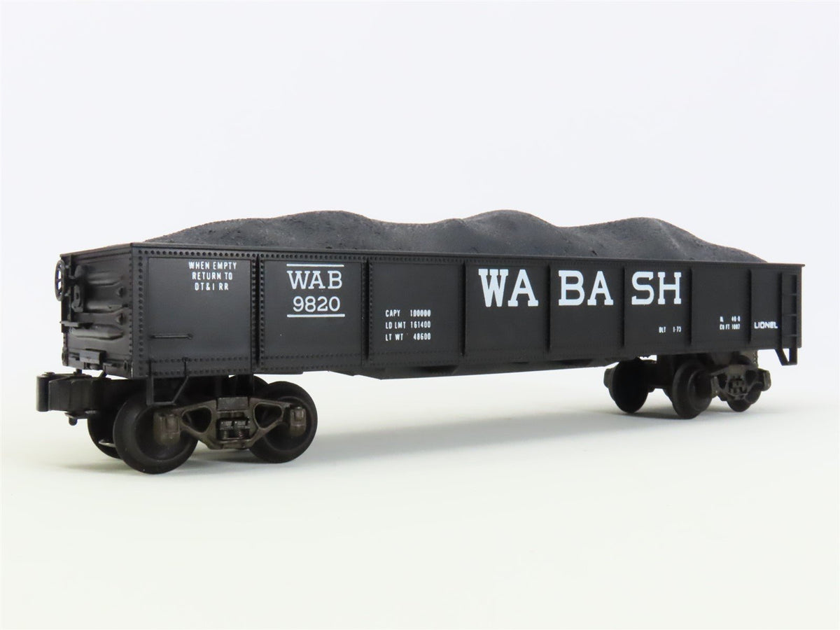 O Gauge 3-Rail Lionel 6-9820 WAB Wabash Railroad Open Gondola #9820