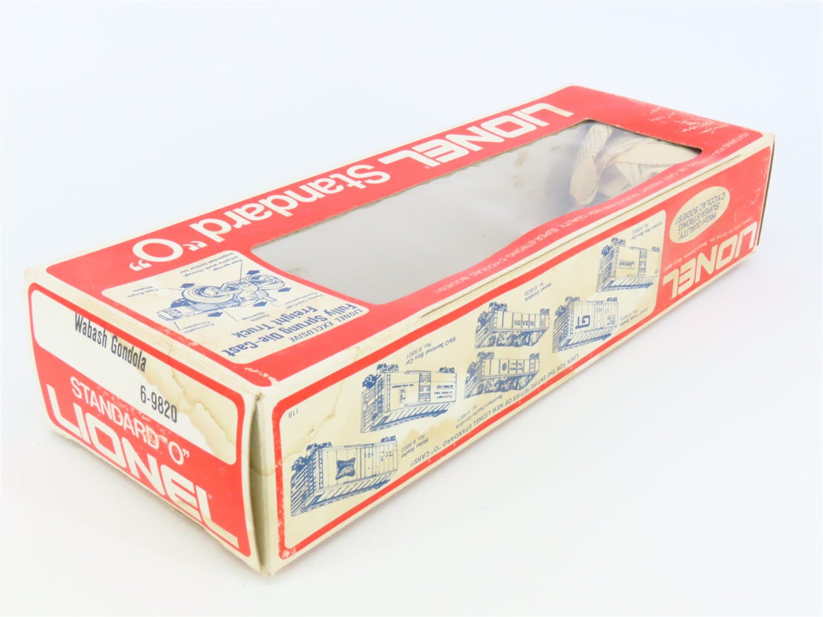 O Gauge 3-Rail Lionel 6-9820 WAB Wabash Railroad Open Gondola #9820