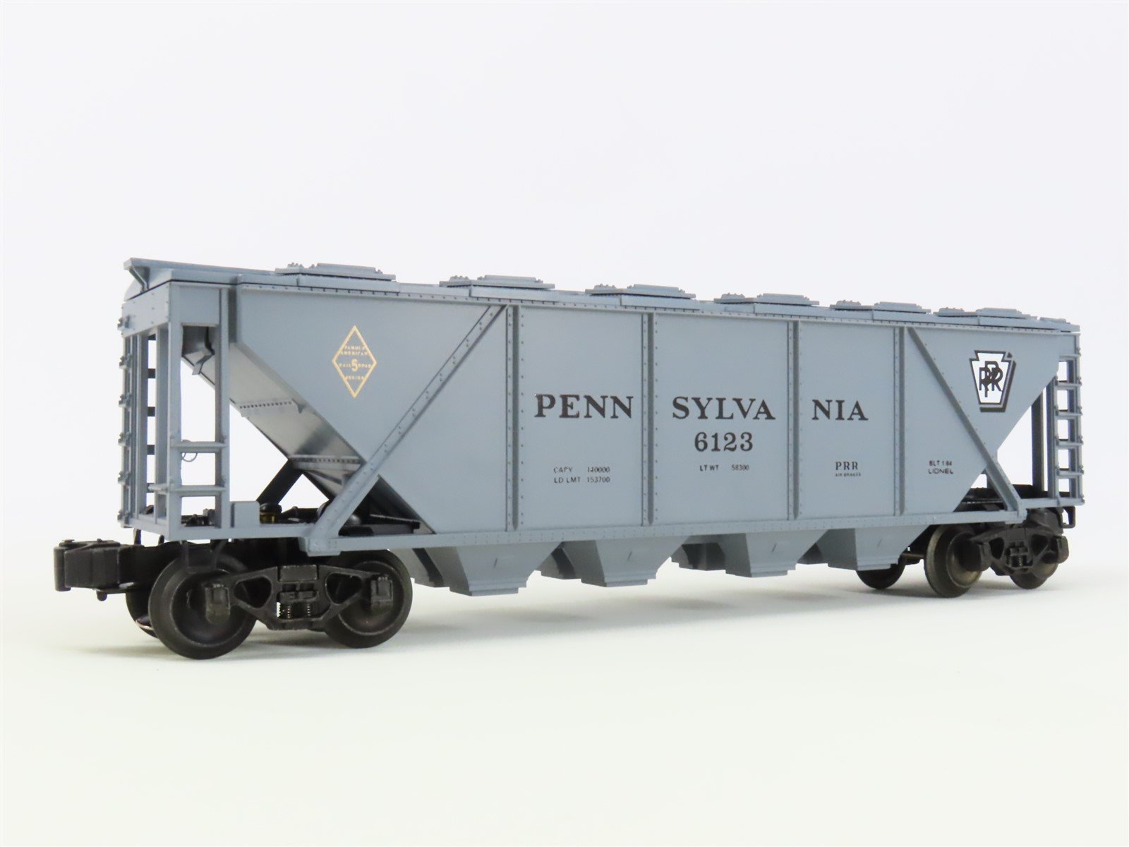 O Gauge 3-Rail Lionel 6-6123 PRR Pennsylvania 4-Bay Covered Hopper #6123