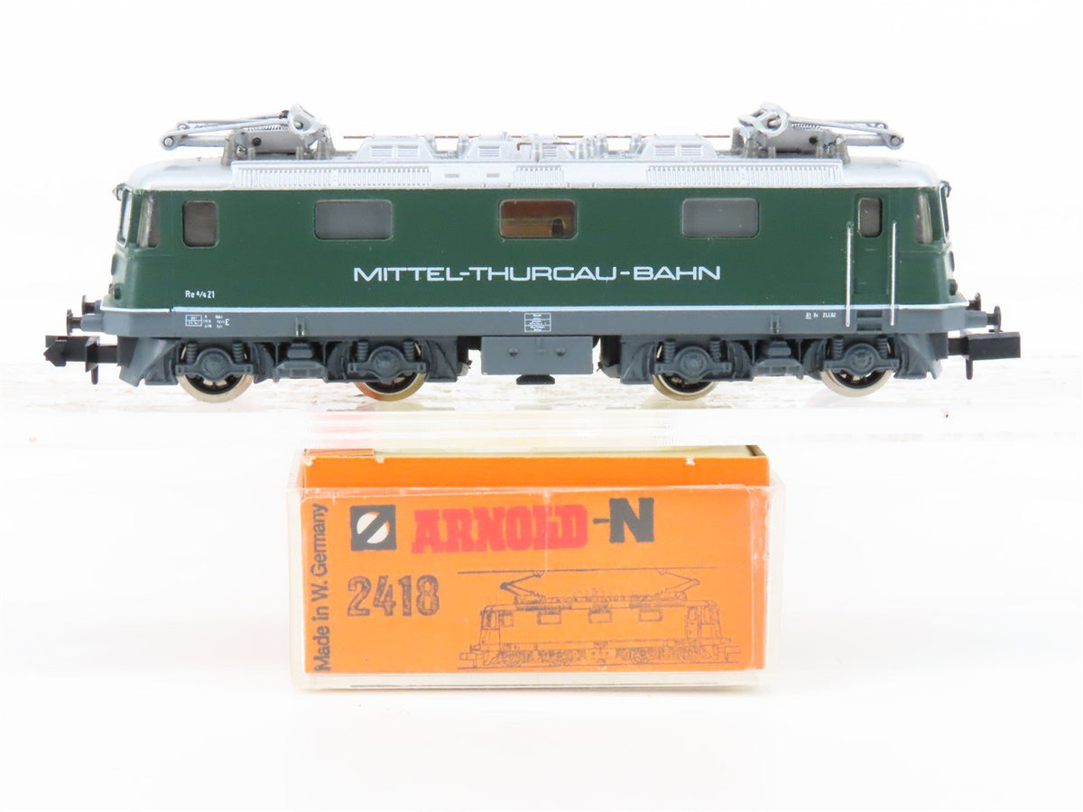 N Scale Arnold 2410 Mittel-Thurgau Bahn Re 4/4 Electric Locomotive #21