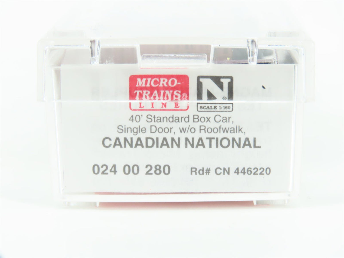 N Micro-Trains MTL 02400280 CN Canadian National Manitoba 40&#39; Box Car 446220