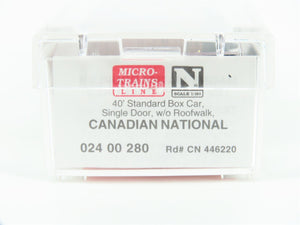N Micro-Trains MTL 02400280 CN Canadian National Manitoba 40' Box Car 446220