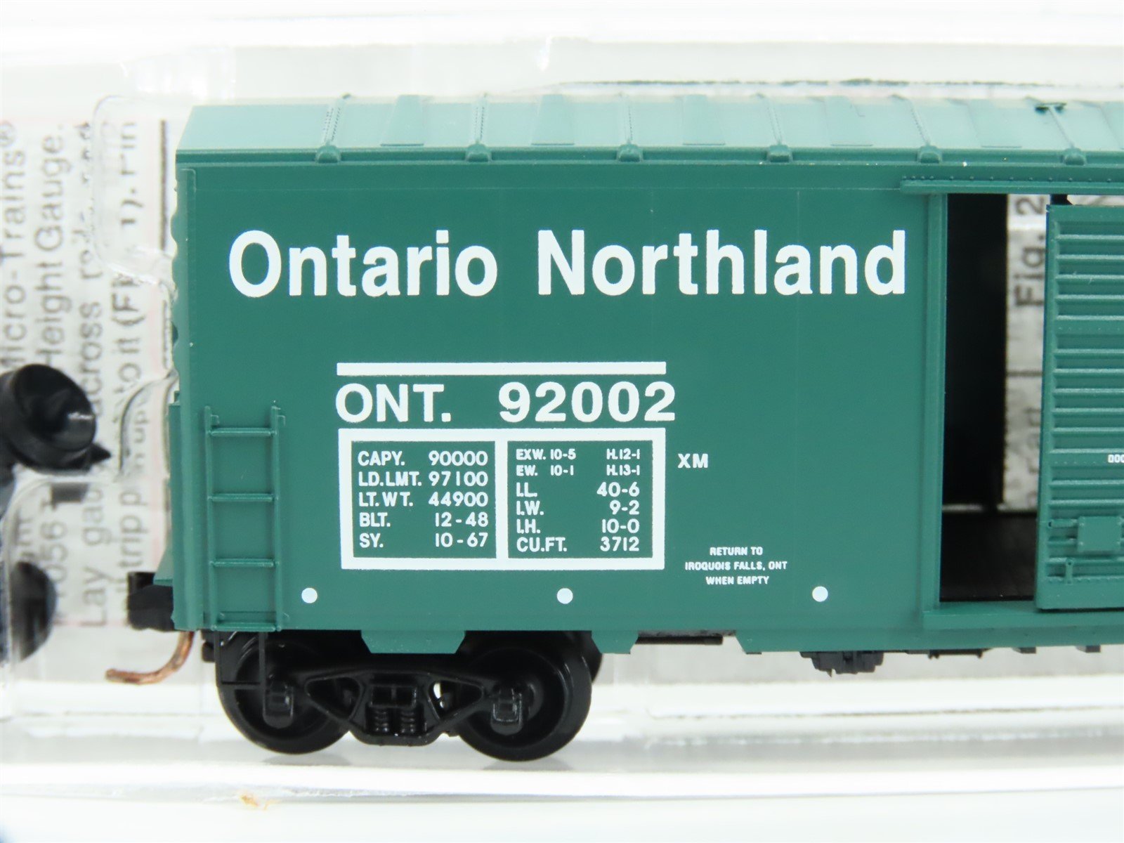 N Micro-Trains MTL 24100 ONT Ontario Northland 40' Single Door Boxcar 92002