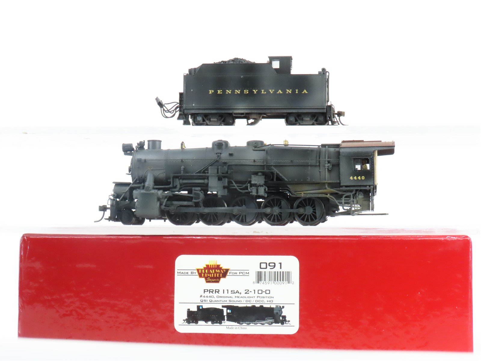 HO Broadway Limited BLI PCM 091 PRR 2-10-0 I1SA Steam w/ DCC & Sound - Weathered