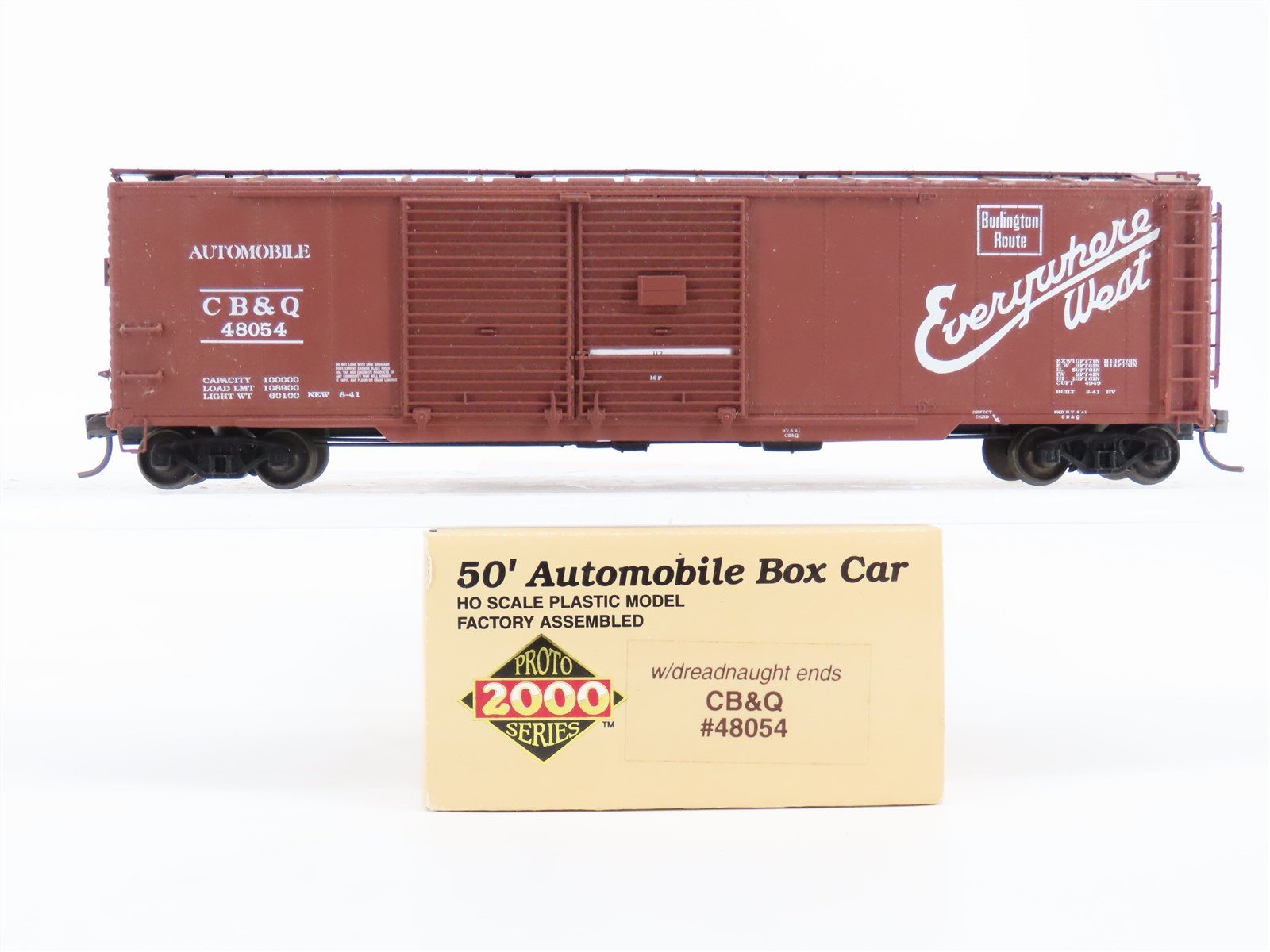 HO Scale Life-Like Proto 2000 CB&Q "Way of the Zephyrs" 50' Auto Box Car #48054