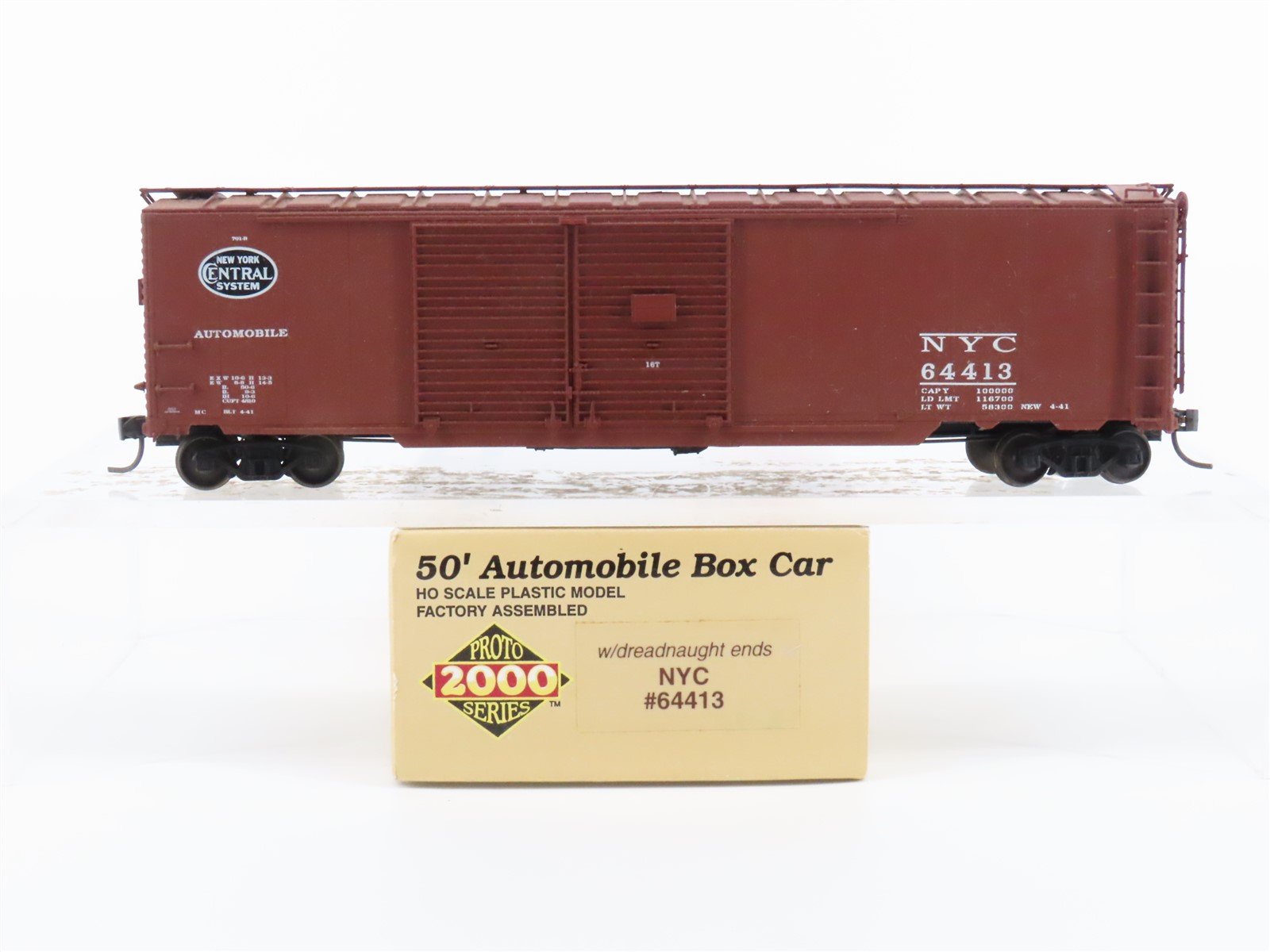 HO Scale Life-Like Proto 2000 NYC New York Central 50' Auto Box Car #64413