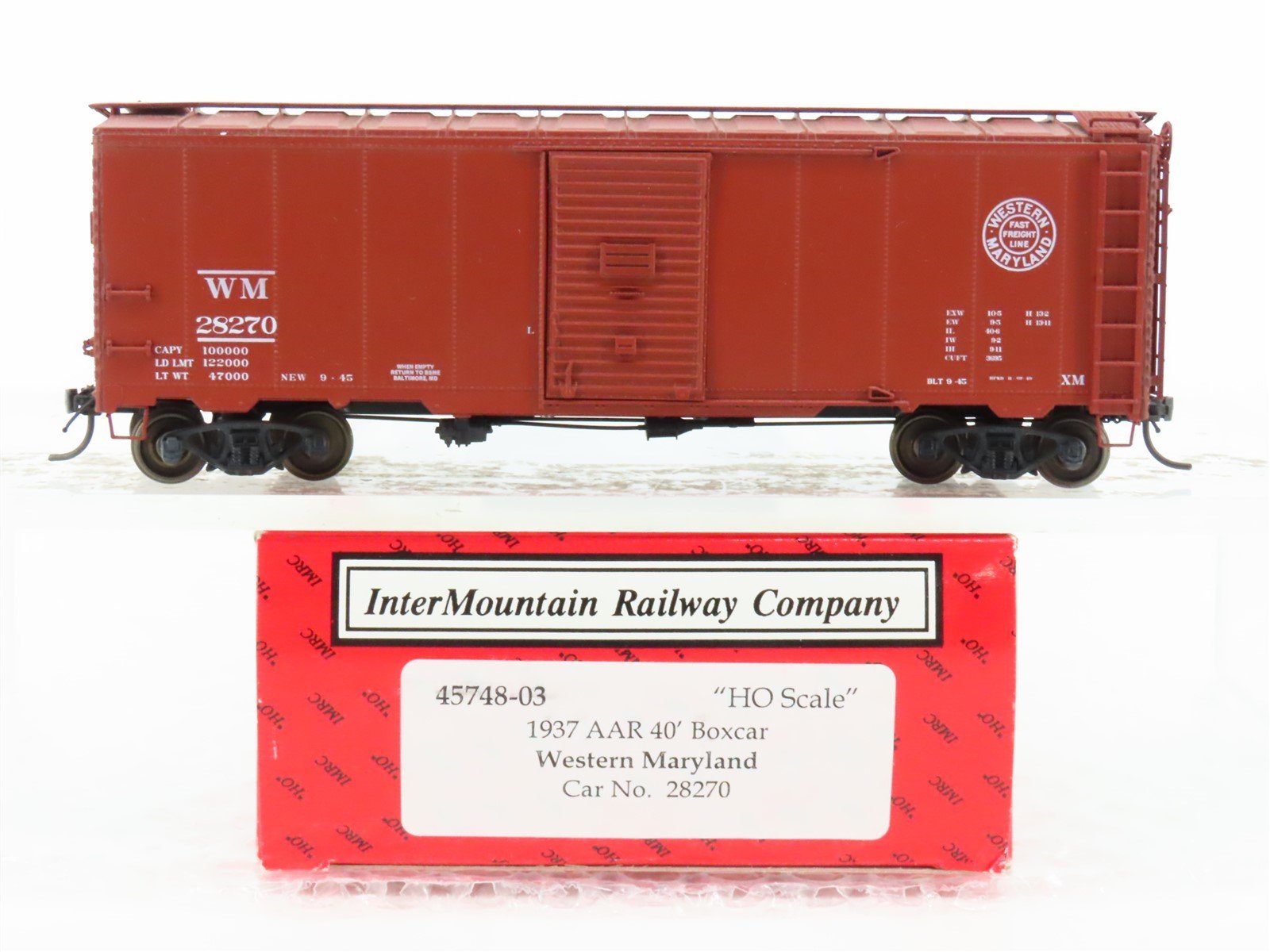 HO Scale InterMountain 45748-03 WM Western Maryland AAR 40' Box Car #28270