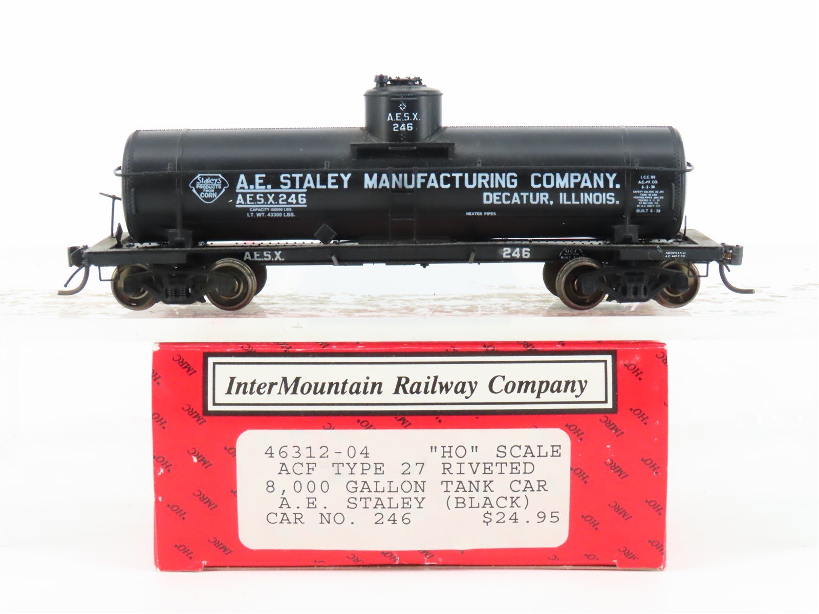 HO InterMountain 46312-04 AESX A.E Staley 8000 Gallon Single Dome Tank Car #246