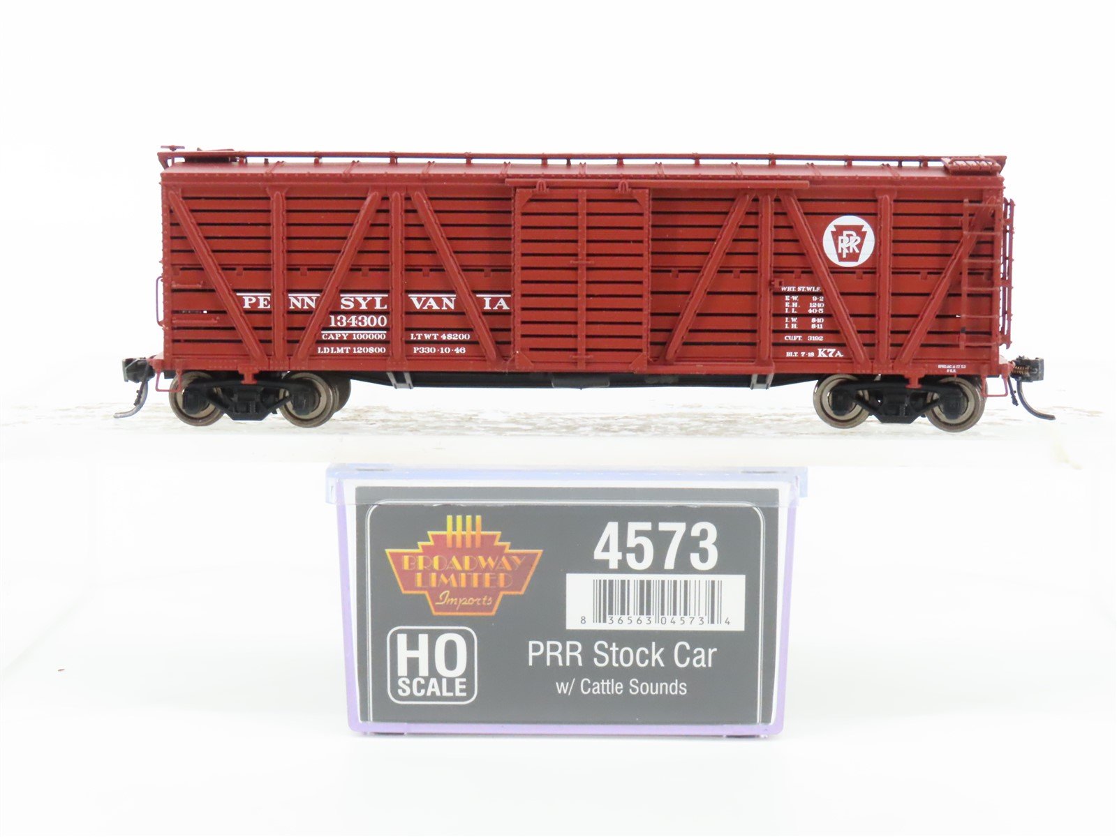 HO Broadway Limited BLI 4573 PRR Single Door Stock Car w/ Cattle Sounds #134300