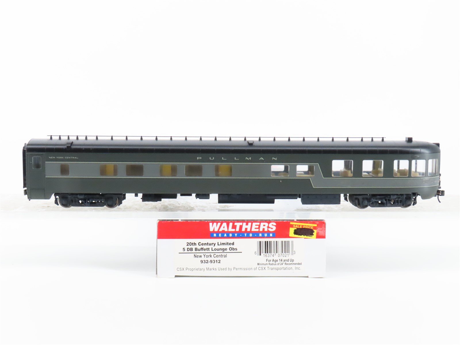 HO Scale Walthers 932-9312 NYC New York Central Pullman Observation Passenger