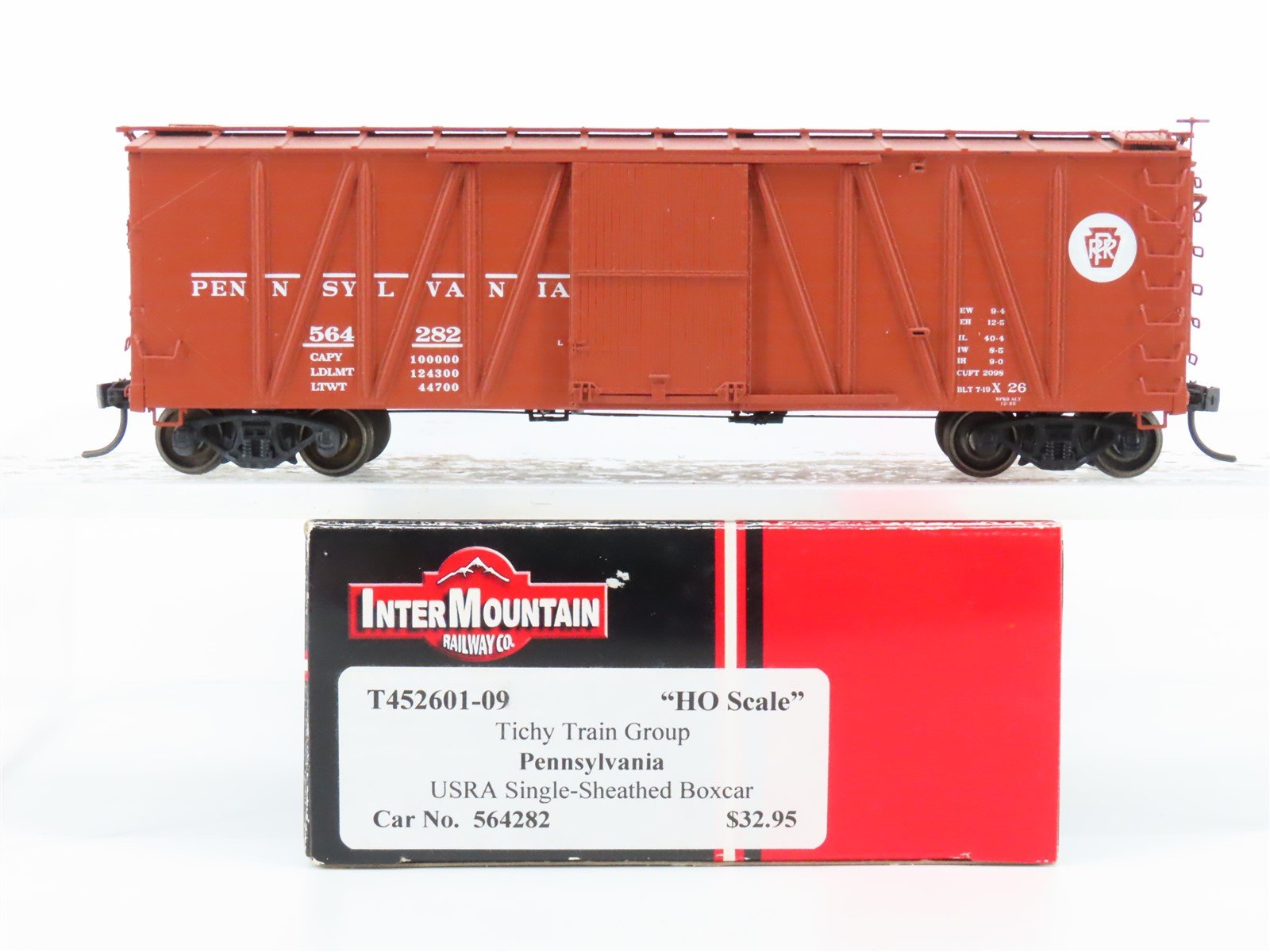 HO Scale InterMountain 452601-09 PRR Pennsylvania Single-Sheathed Boxcar #564282