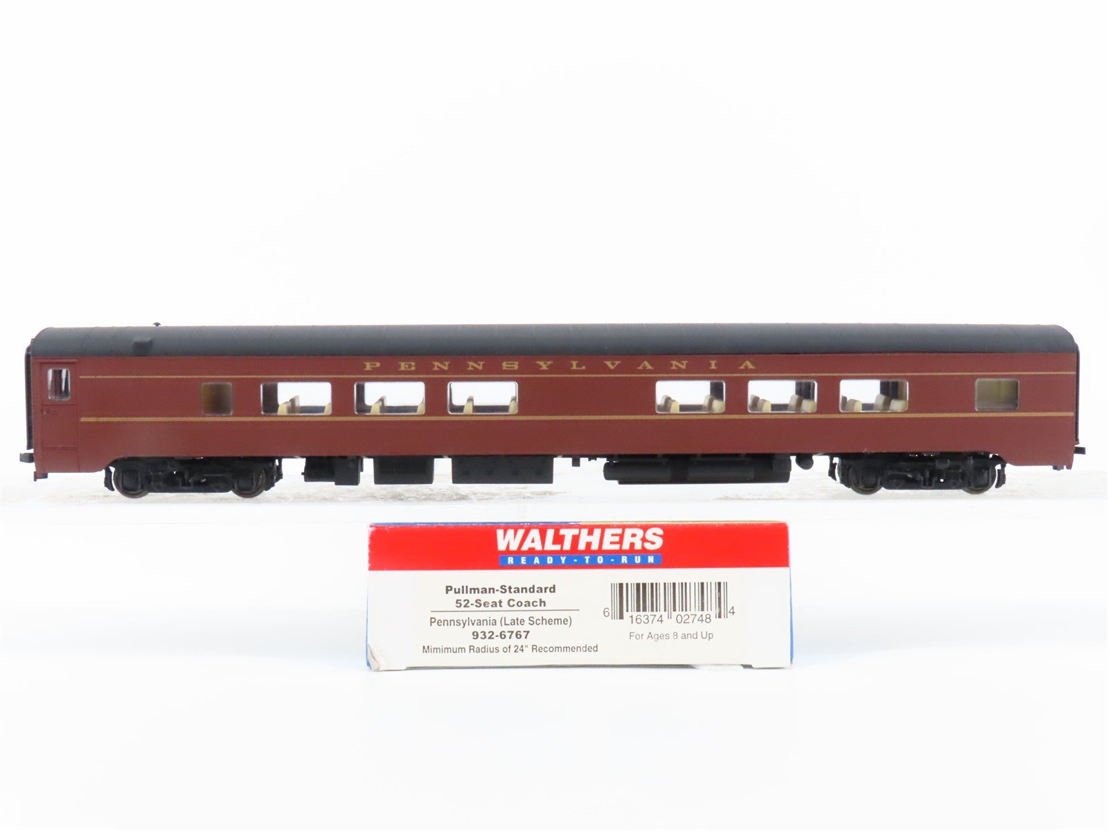 HO Scale Walthers 932-6767 PRR Pennsylvania Pullman 52-Seat Coach Passenger