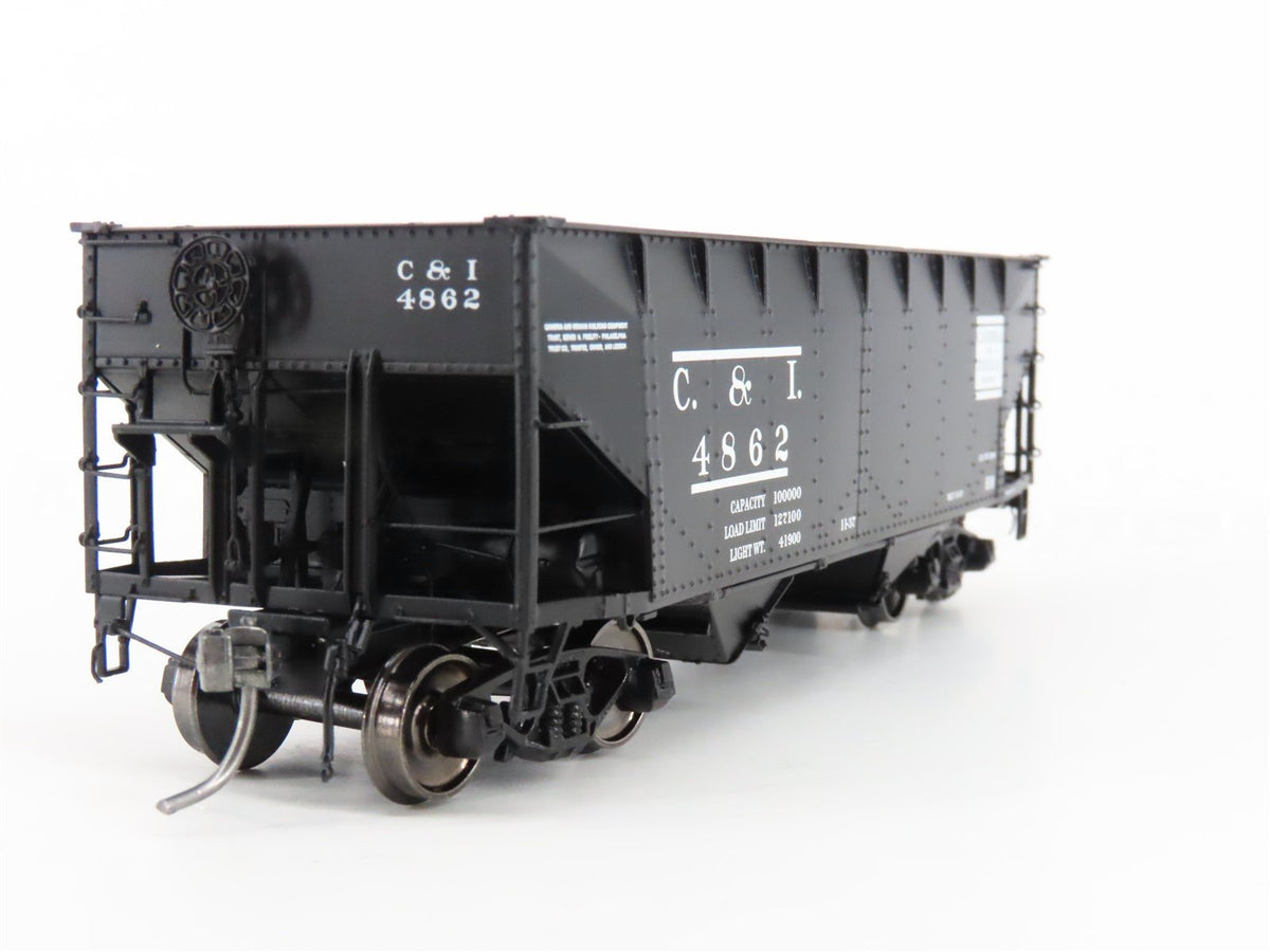 HO Scale InterMountain 47159-05 C&amp;I Cambria &amp; Indiana 2-Bay Open Hopper #4862