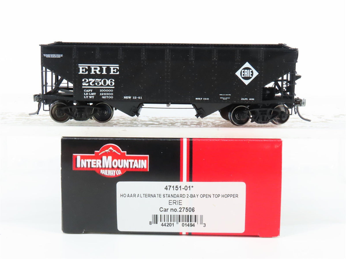 HO Scale InterMountain 47151-01 Erie 2-Bay Open Hopper #27506